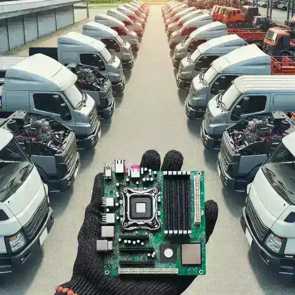 "Enterprise fleet vehicles showcasing easy mainboard swap process for improved efficiency and reduced downtime in operations."