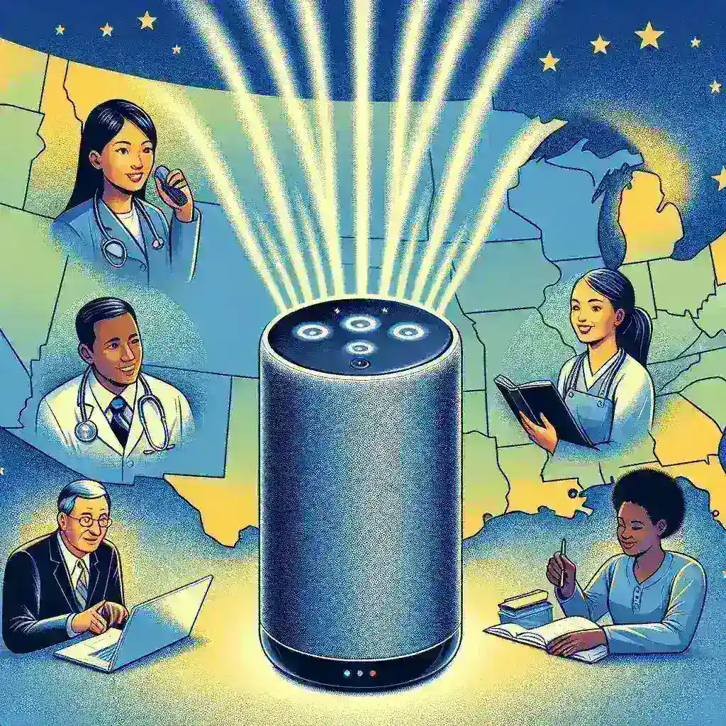 "Amazon Alexa AI-powered career coaching features for U.S. users showcased in a user-friendly interface, highlighting personalized job advice and skills development tools."